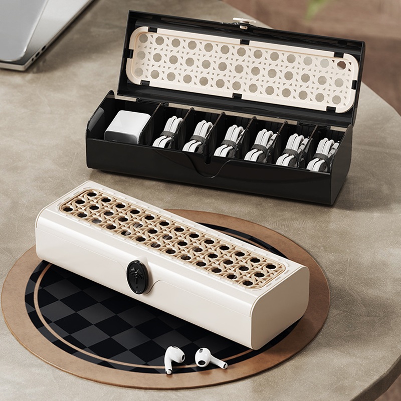 Cable Management Box - Minimalist Cable Organizer Box, Aesthetic Desk