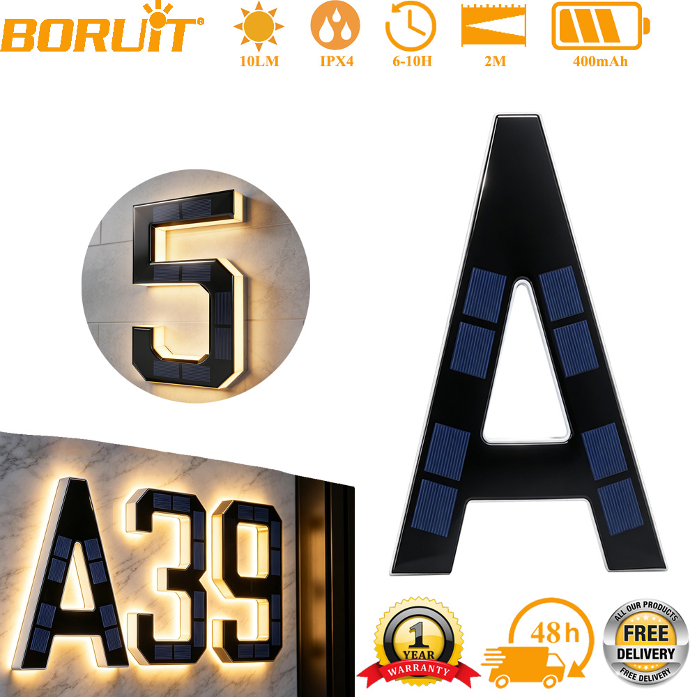Home Office Number - 12CM Solar House Number Lights House