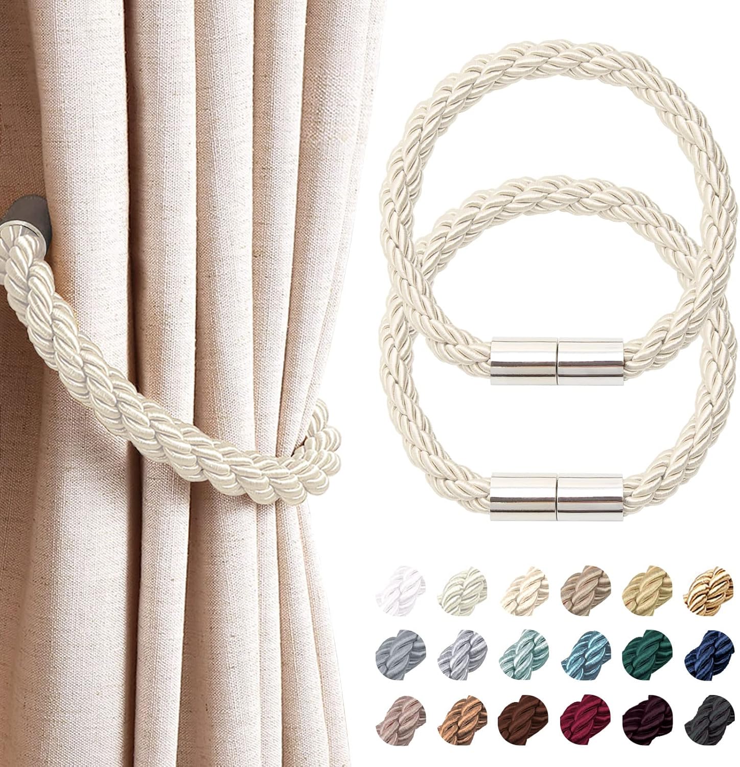 Home Office Image - Magnetic Curtain Tiebacks 2 Pack Strong
