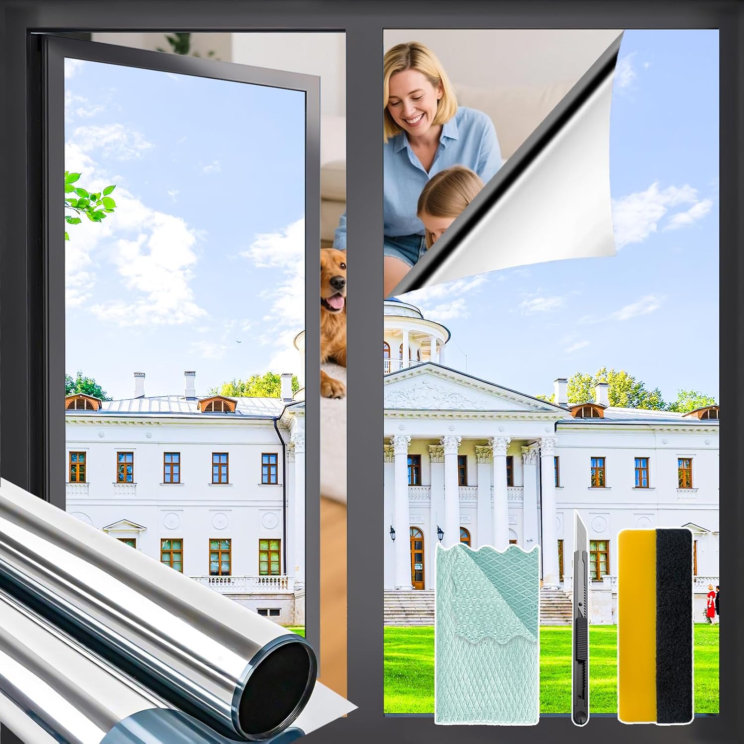 Home Office Image - Privacy Window Film 17.7x78.7in One Way