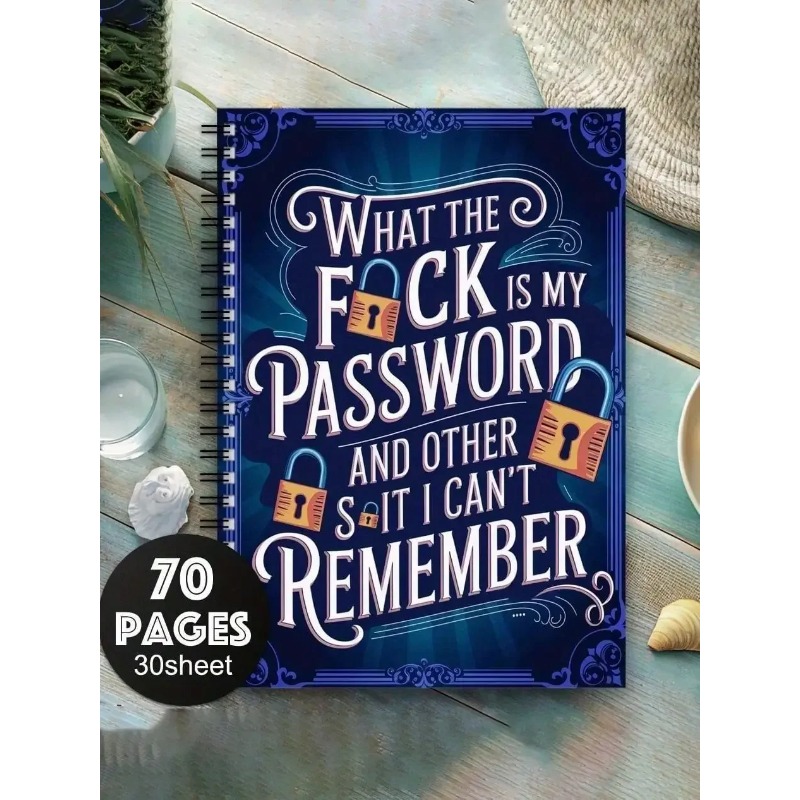 Home Office Login - 1pc Fun Spiral Password Notebook -