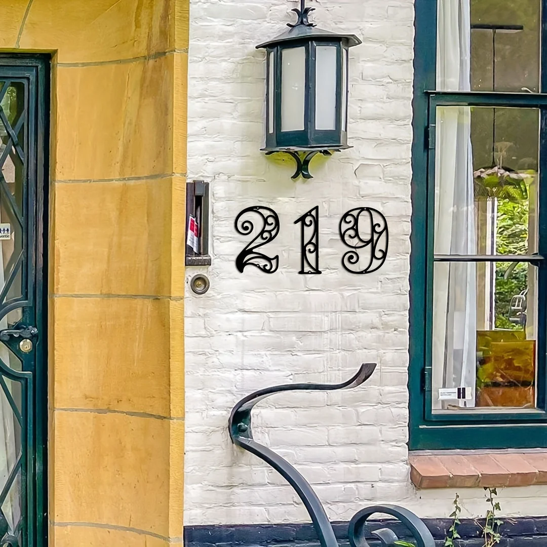 Home Office Number - Modern Metal House Number Sign -