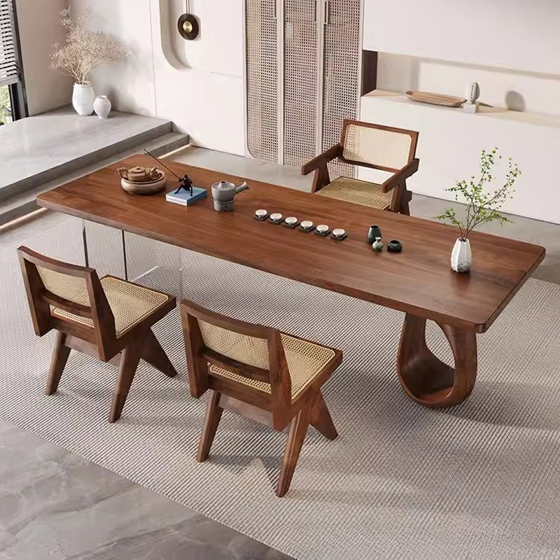 Home Office Login - Wabi-sabi style solid wood tea table