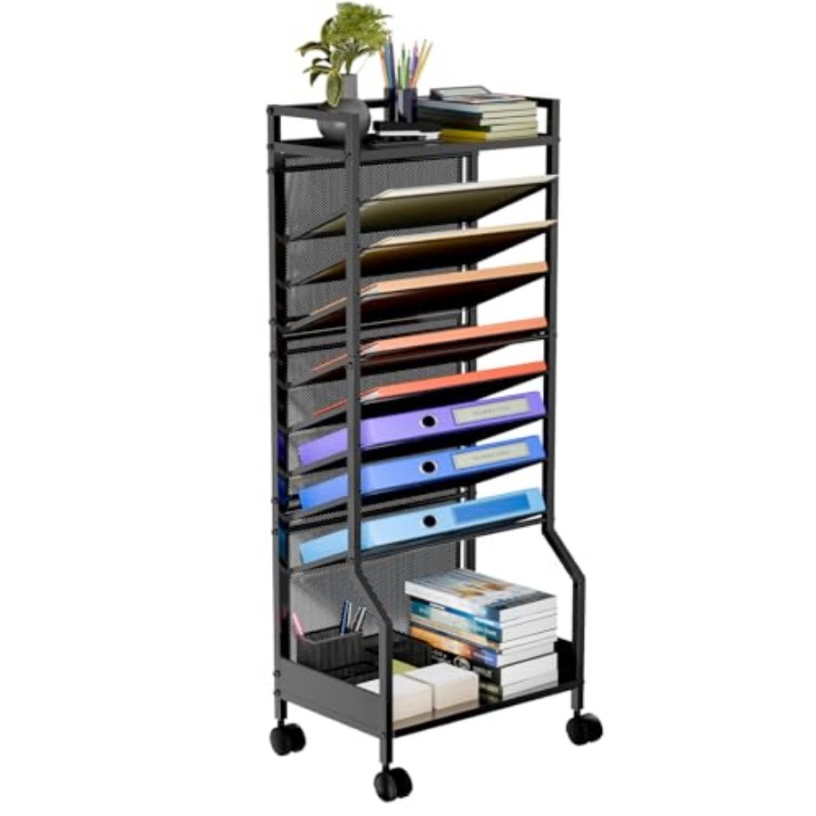 10 Tier Rolling File Cart Desk - مراجعة Rolling File Cart وسعره