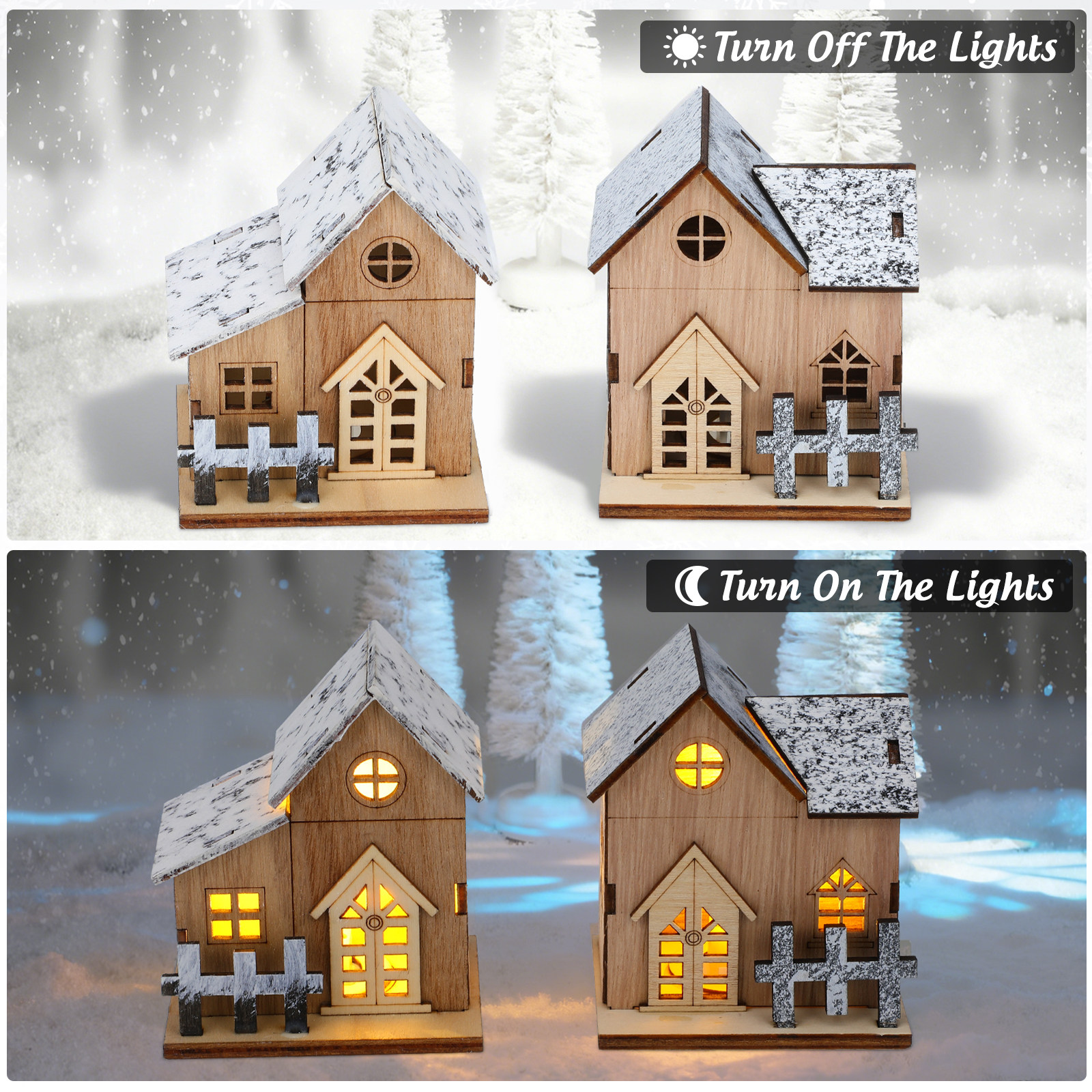 2Pcs LED Illuminated Wooden Ch - مراجعة Home Office Login وسعره