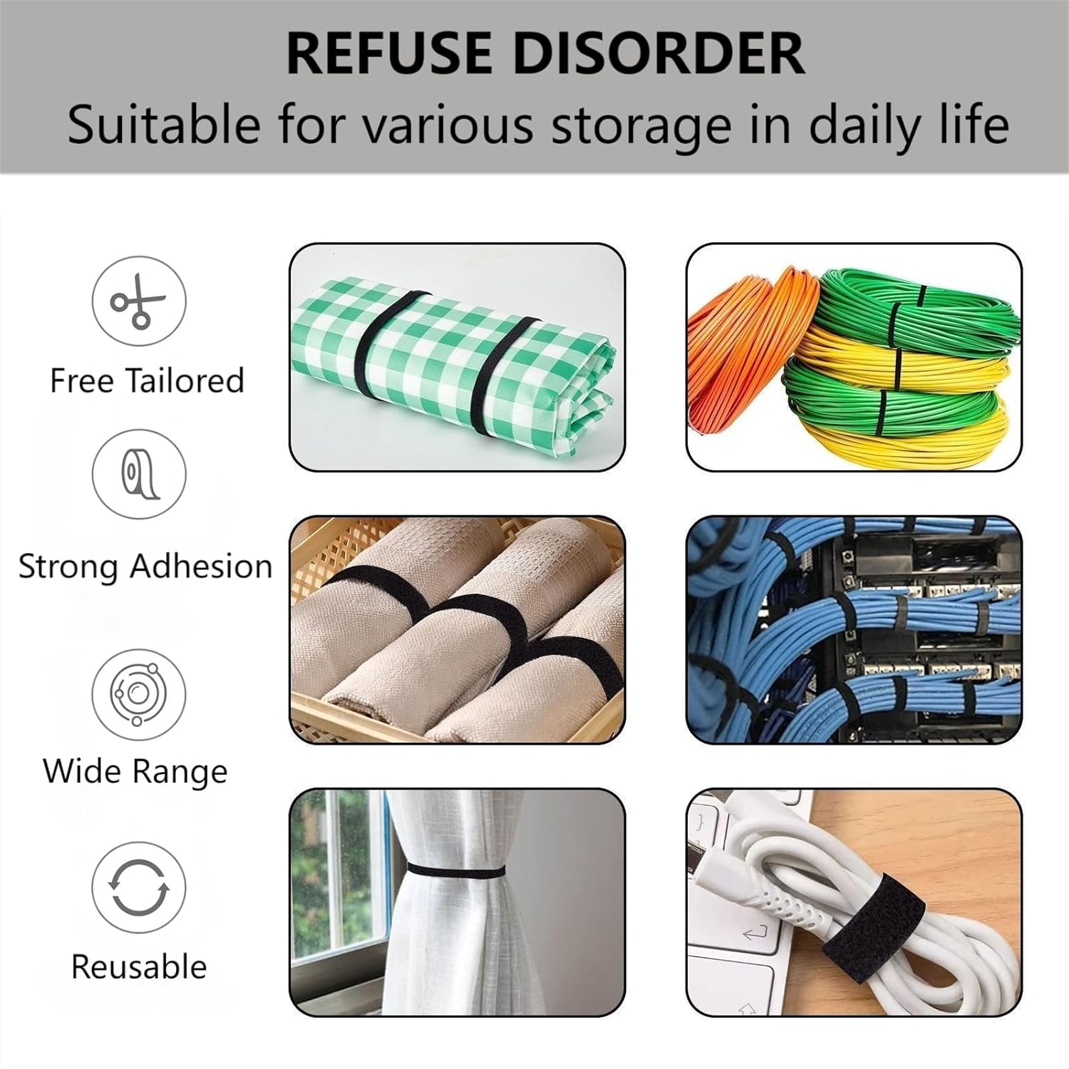 164ft Reusable Cable Ties - Ad - مراجعة Home Office Image وسعره