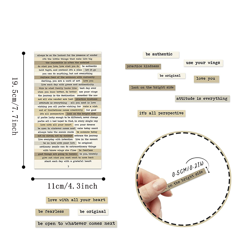 8pcs Brown Notes Quote Sticker - مراجعة Home Office Quotes وسعره