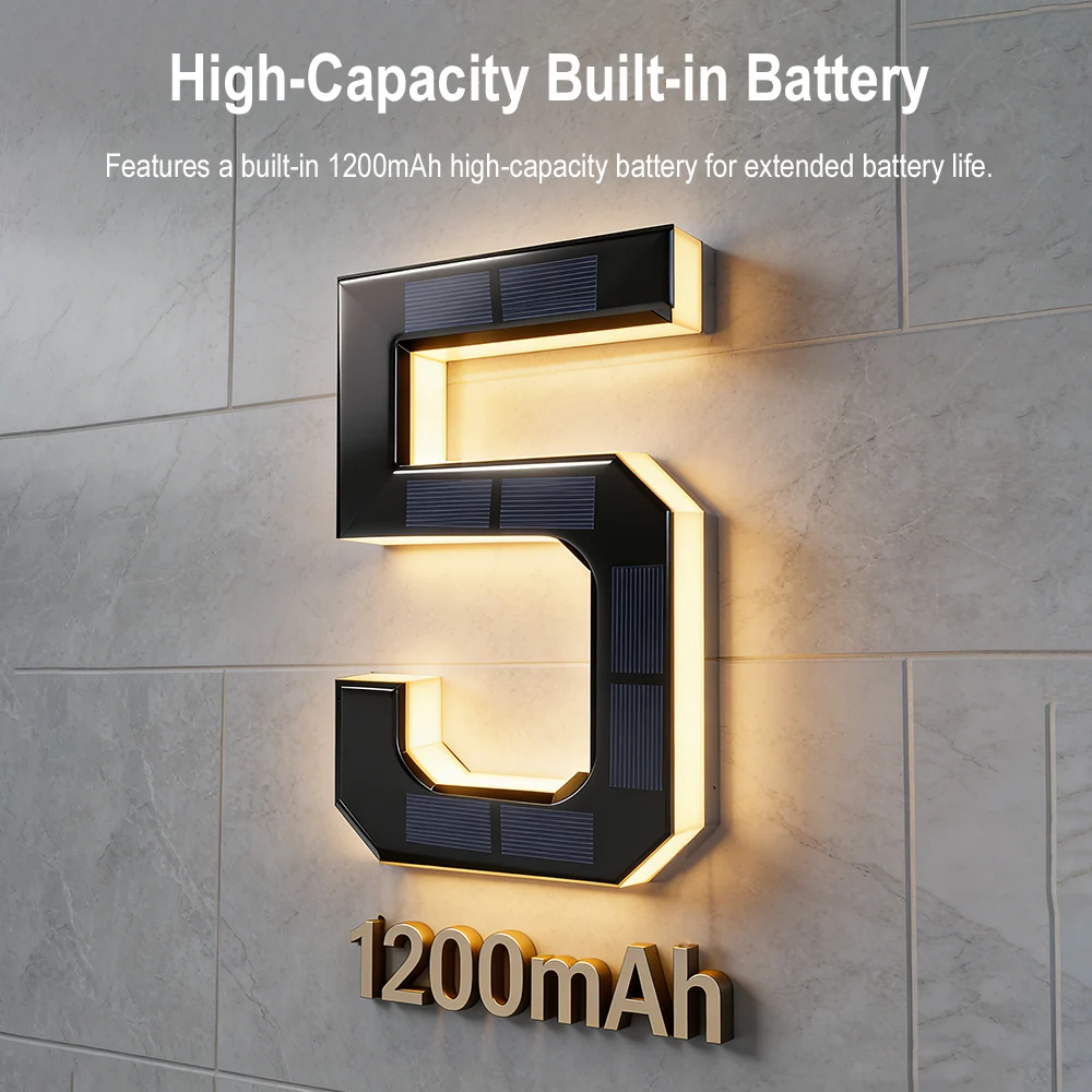 12CM Solar House Number Lights - مراجعة Home Office Number وسعره