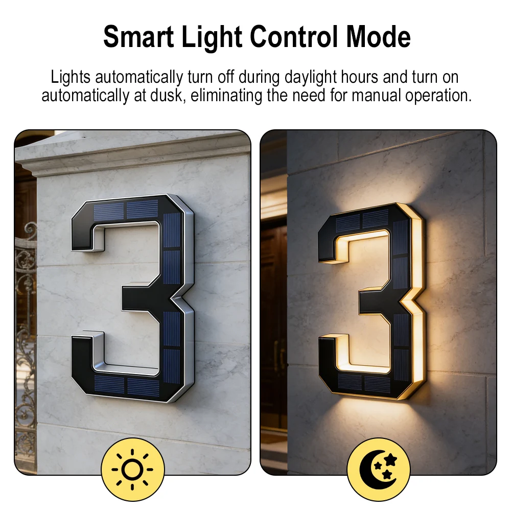 12CM Solar House Number Lights - مراجعة Home Office Number وسعره