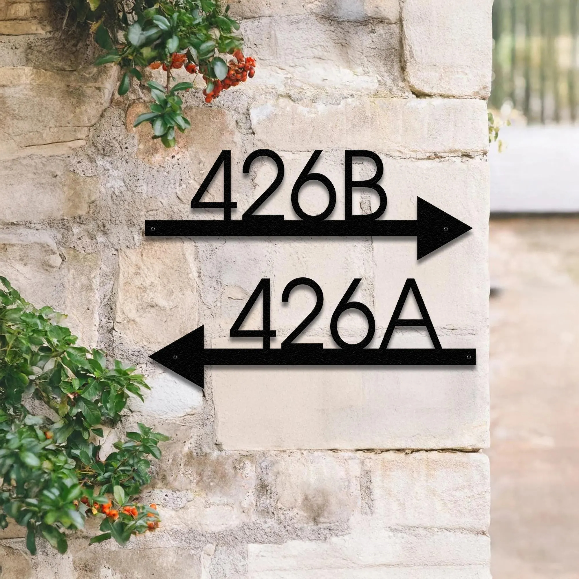 Metal Arrow Sign with House Nu - مراجعة Address Home Office وسعره