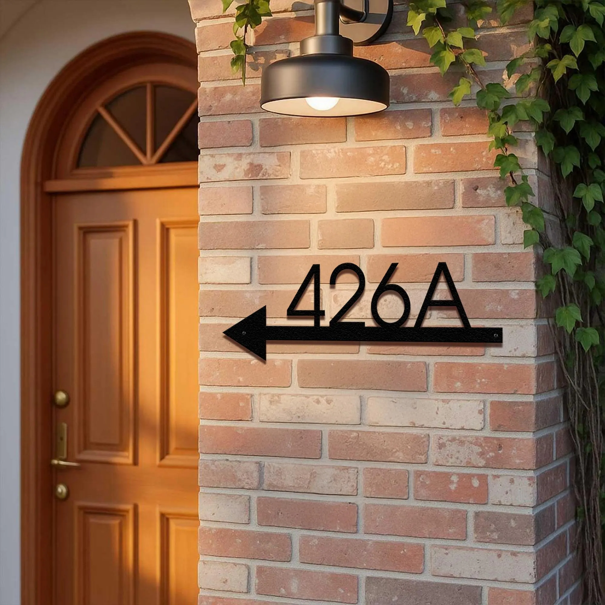 Metal Arrow Sign with House Nu - مراجعة Address Home Office وسعره