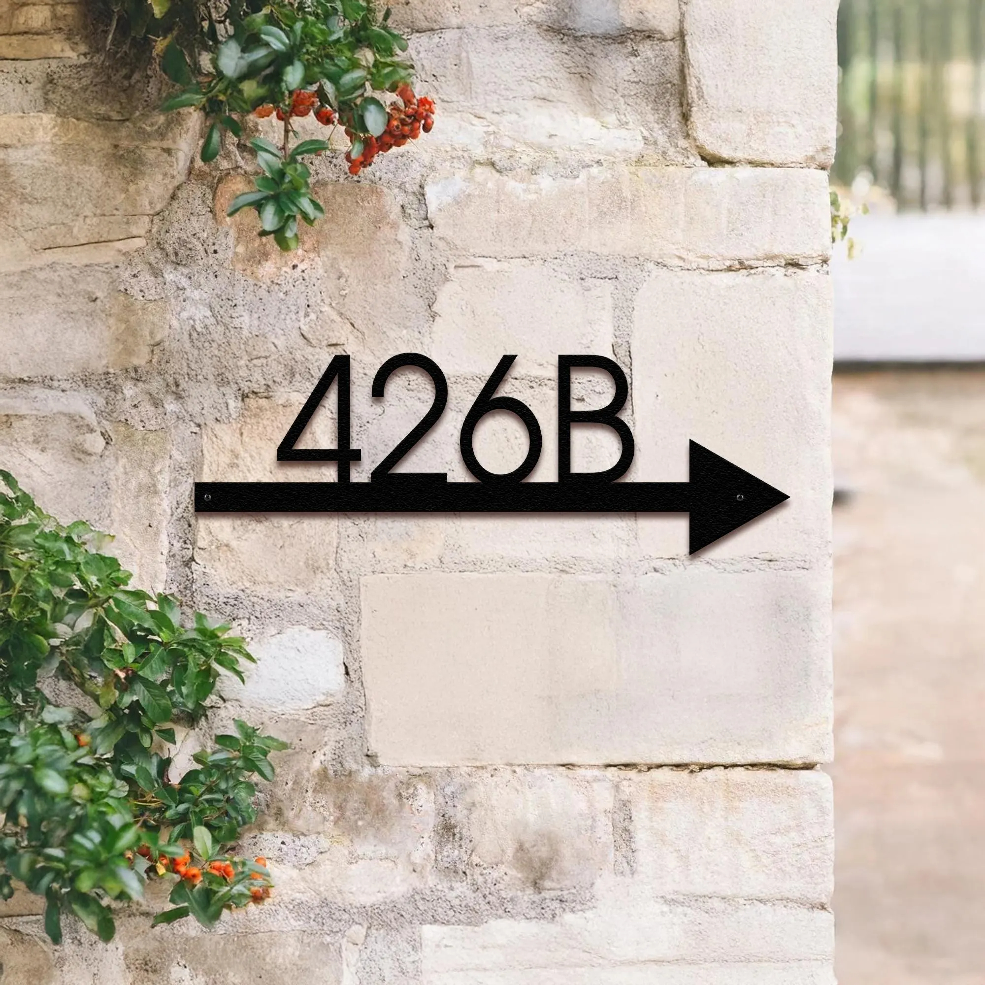 Metal Arrow Sign with House Nu - مراجعة Address Home Office وسعره