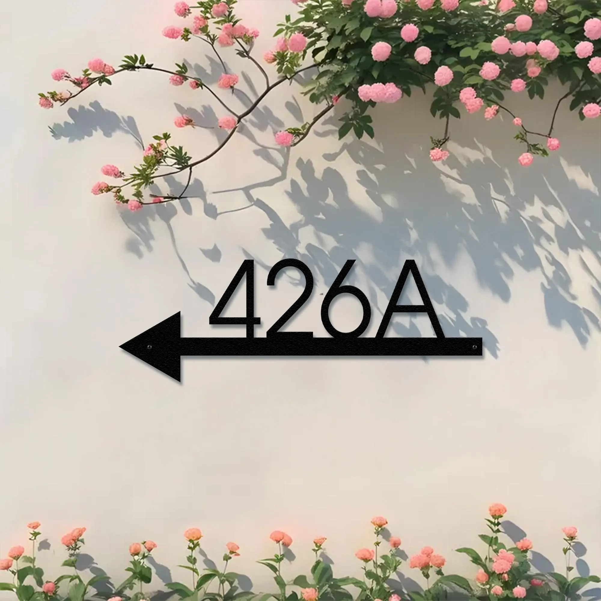 Metal Arrow Sign with House Nu - مراجعة Address Home Office وسعره
