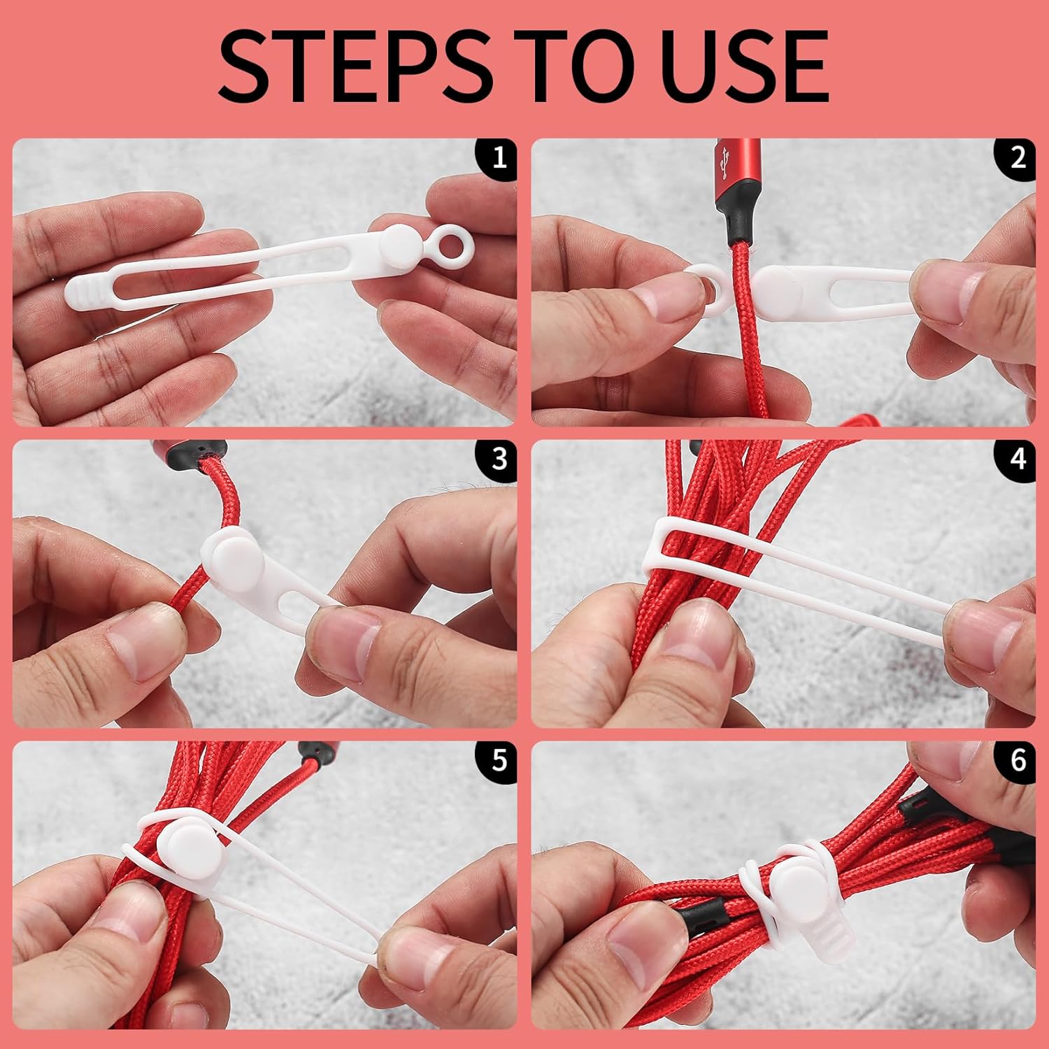 25 Pcs Reusable Silicone Cable - مراجعة Home Office Image وسعره