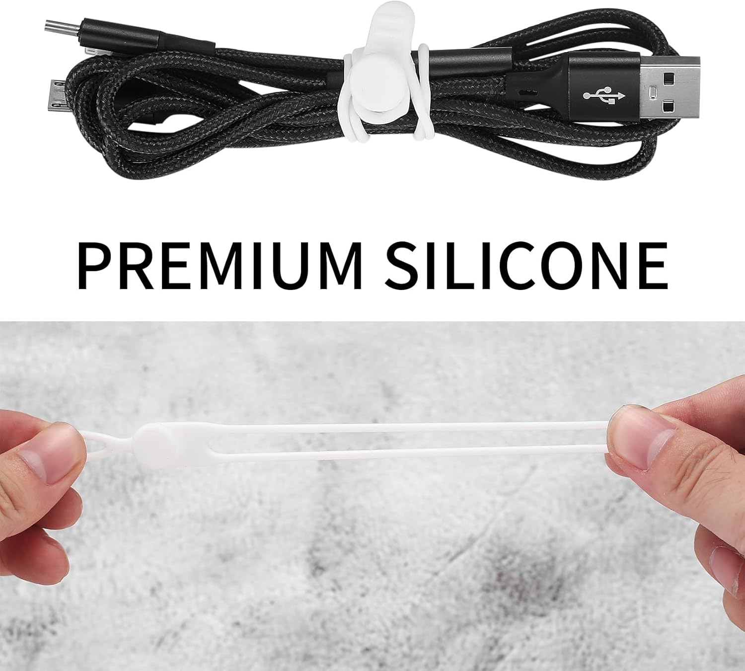 25 Pcs Reusable Silicone Cable - مراجعة Home Office Image وسعره