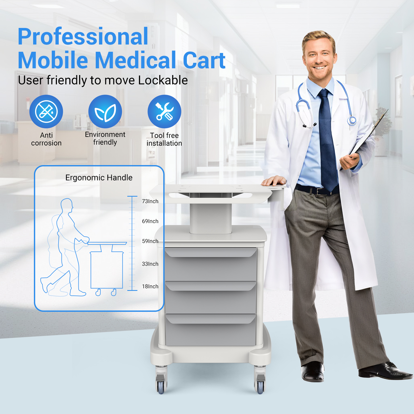 Medical Mobile Trolley Cart Ro - مراجعة Rolling File Cart وسعره
