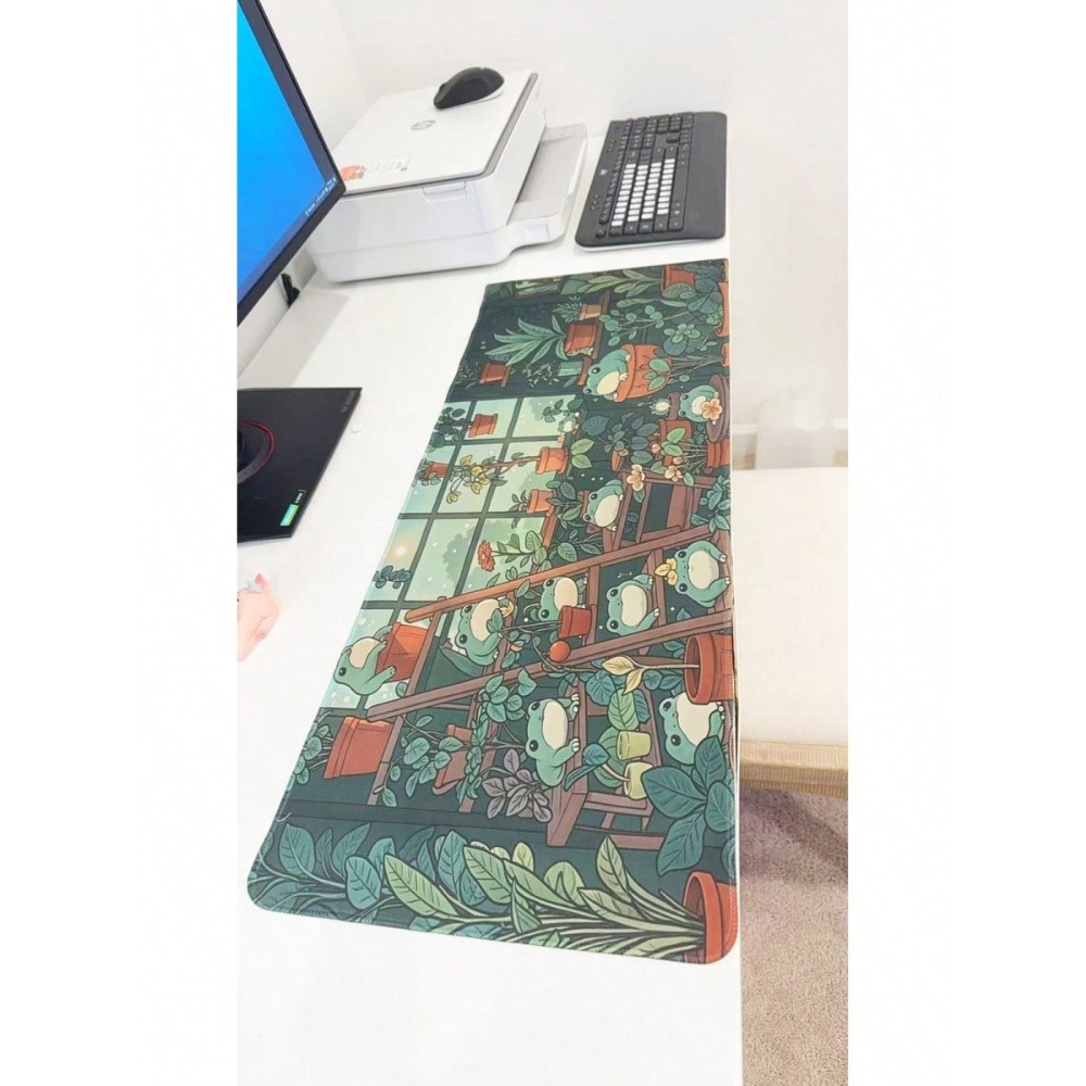 Cute Frog & Plant Garden Gamin - مراجعة Mousepad Xl Extended وسعره