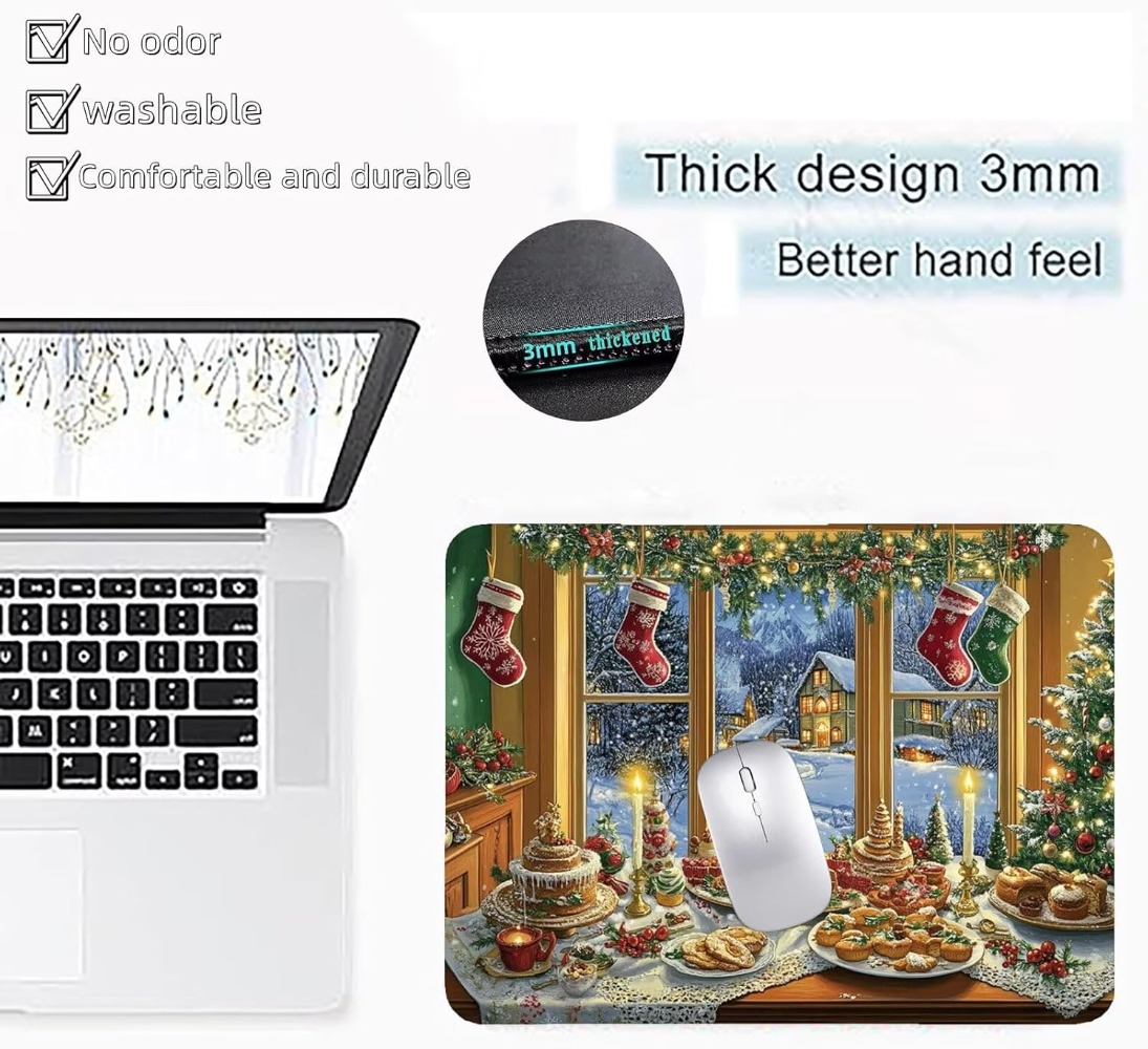 Christmas Food Window Scene La - مراجعة Mousepad Xl Extended وسعره