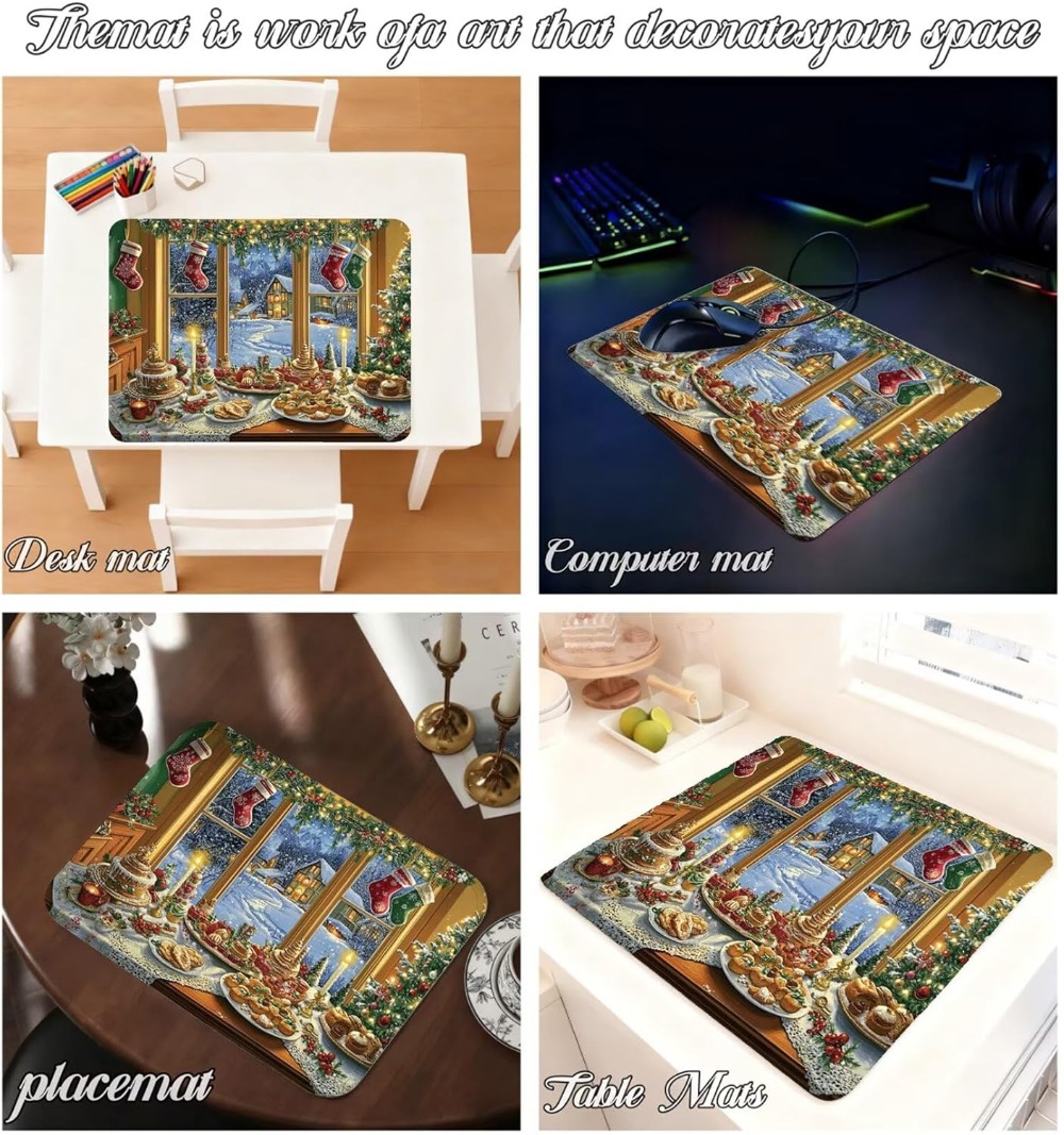 Christmas Food Window Scene La - مراجعة Mousepad Xl Extended وسعره