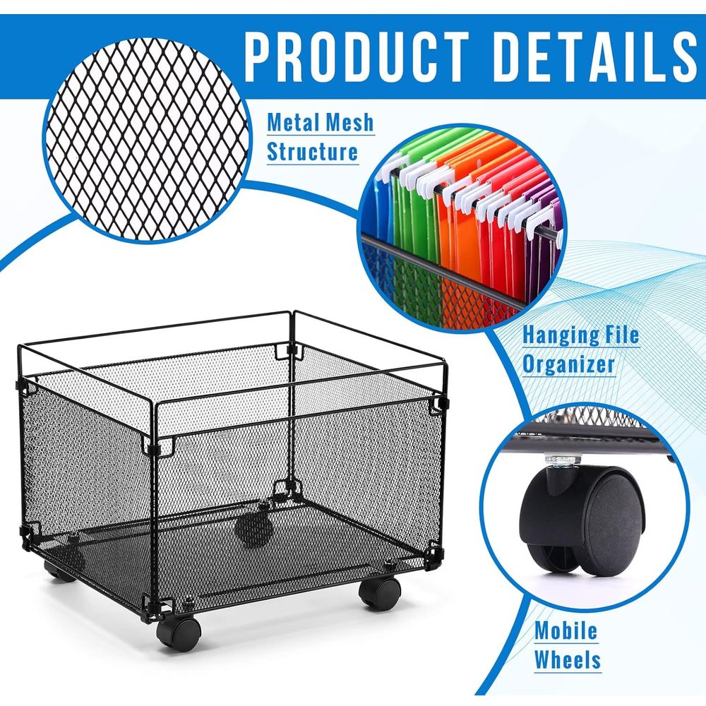 2-Pack Mesh Rolling Cart with  - مراجعة Rolling File Cart وسعره