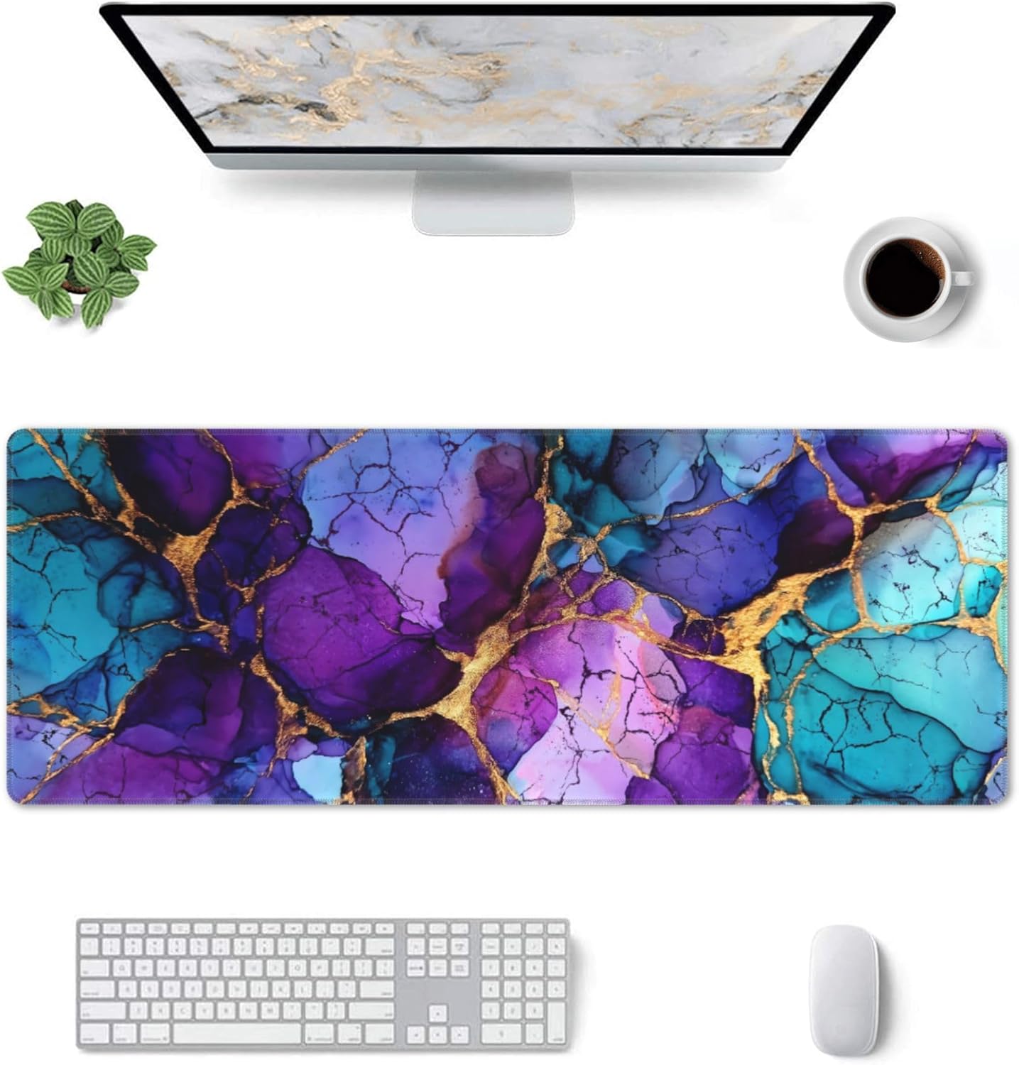 Marble-Themed Extended Gaming  - مراجعة Mousepad Xl Extended وسعره