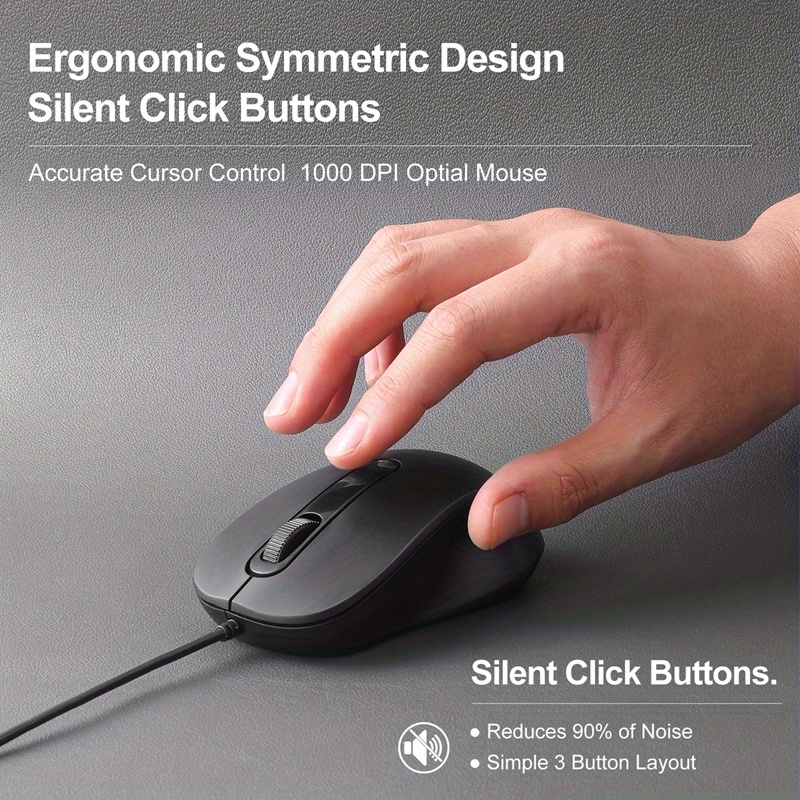 Mute Type C Wired Mouse Ergono - مراجعة Home Office For Mac وسعره