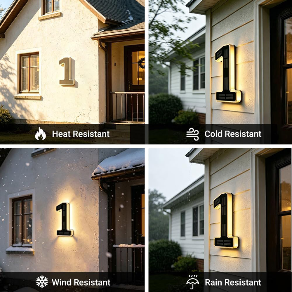 23cm Solar Lighted House Numbe - مراجعة Home Office Number وسعره