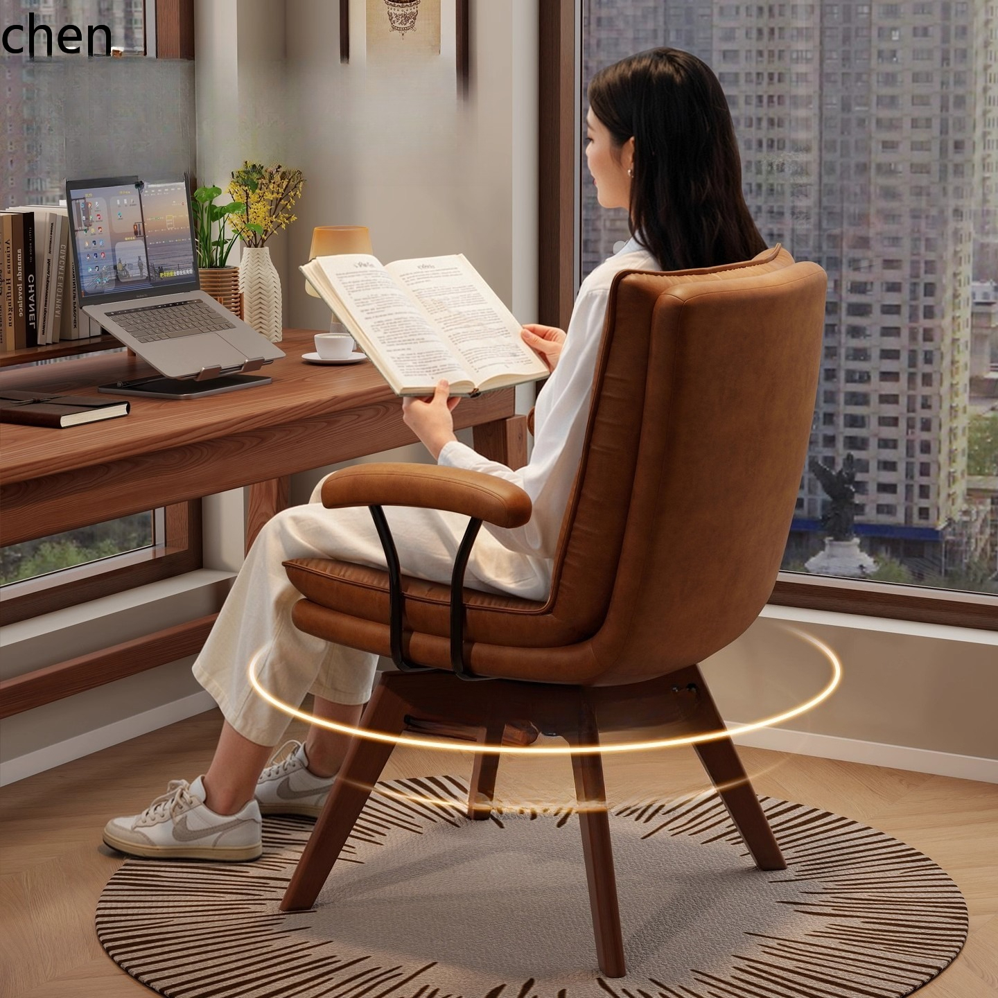 CZ Home Solid Wood Swivel Desk - مراجعة Home Office Login وسعره