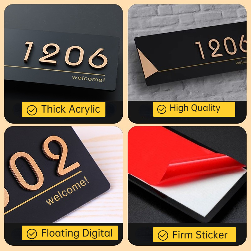 Acrylic Modern Door Plates Sho - مراجعة Address Home Office وسعره