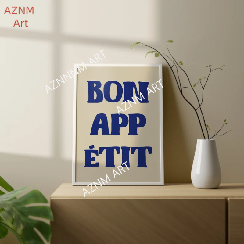 1pc Bon Appetit Art Poster Fre - مراجعة Home Office Quotes وسعره