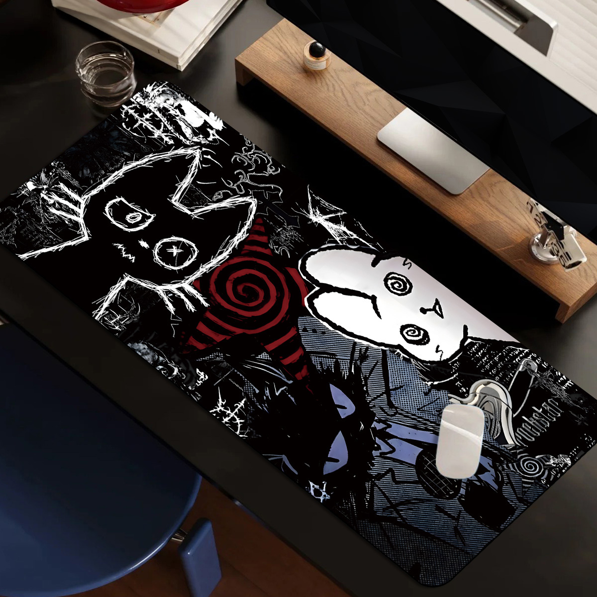 Dark Aesthetic Gothic Cat And  - مراجعة Mousepad Xl Extended وسعره