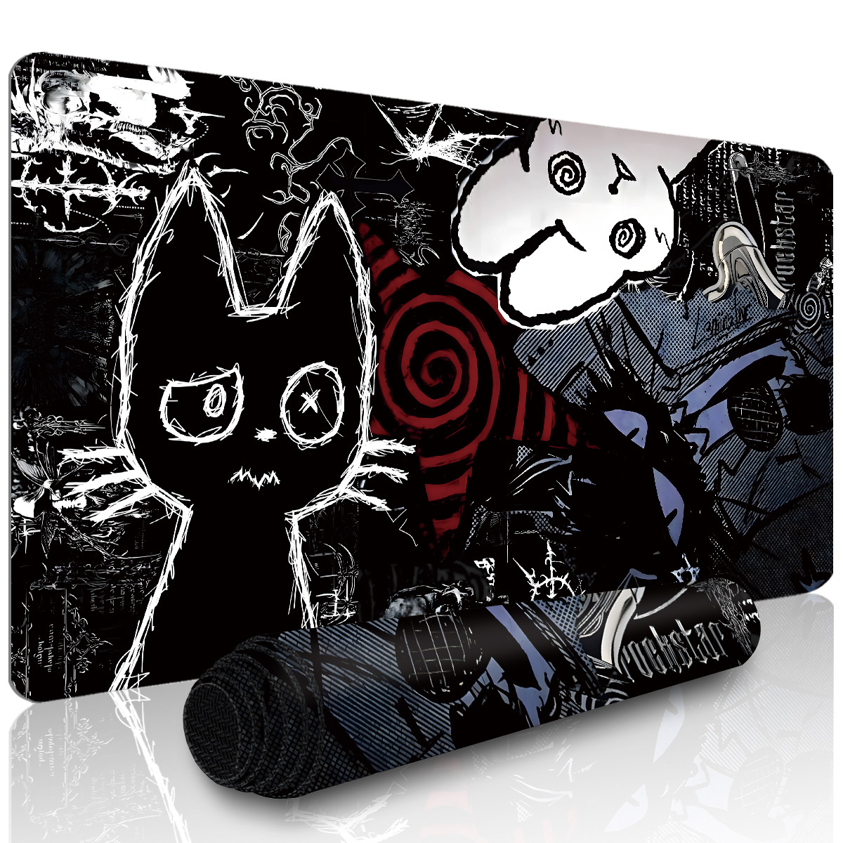 Dark Aesthetic Gothic Cat And  - مراجعة Mousepad Xl Extended وسعره