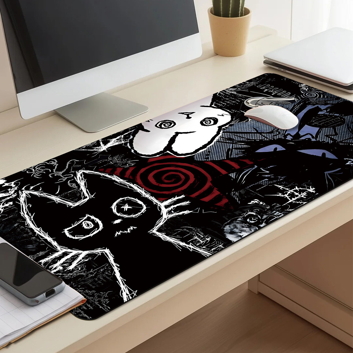 Dark Aesthetic Gothic Cat And  - مراجعة Mousepad Xl Extended وسعره