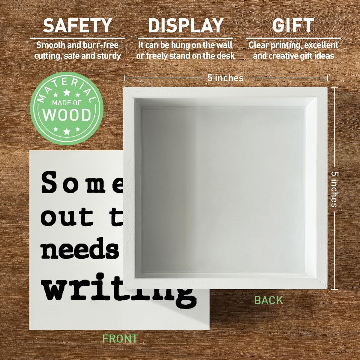 Wooden Box Sign for Writers, N - مراجعة Home Office Quotes وسعره
