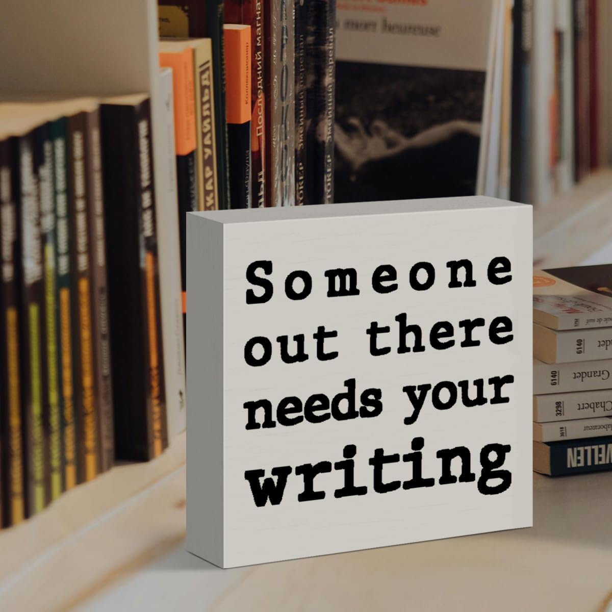 Wooden Box Sign for Writers, N - مراجعة Home Office Quotes وسعره