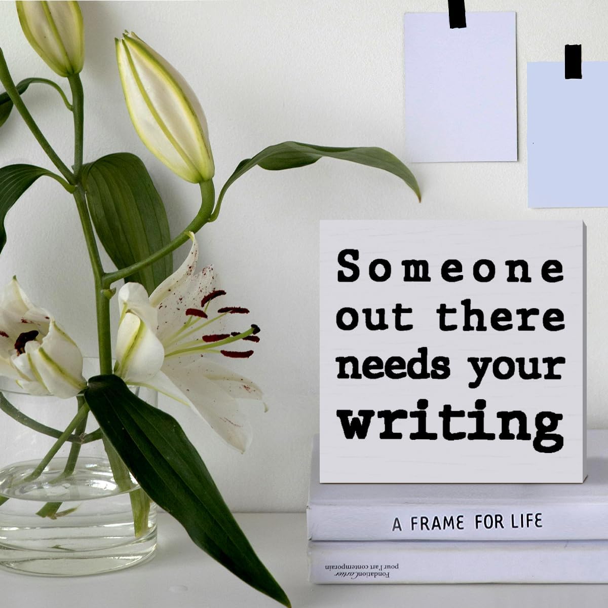 Wooden Box Sign for Writers, N - مراجعة Home Office Quotes وسعره