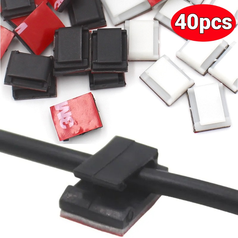 40/10Pcs Self-adhesive Car Cab - مراجعة Cable Management Box وسعره