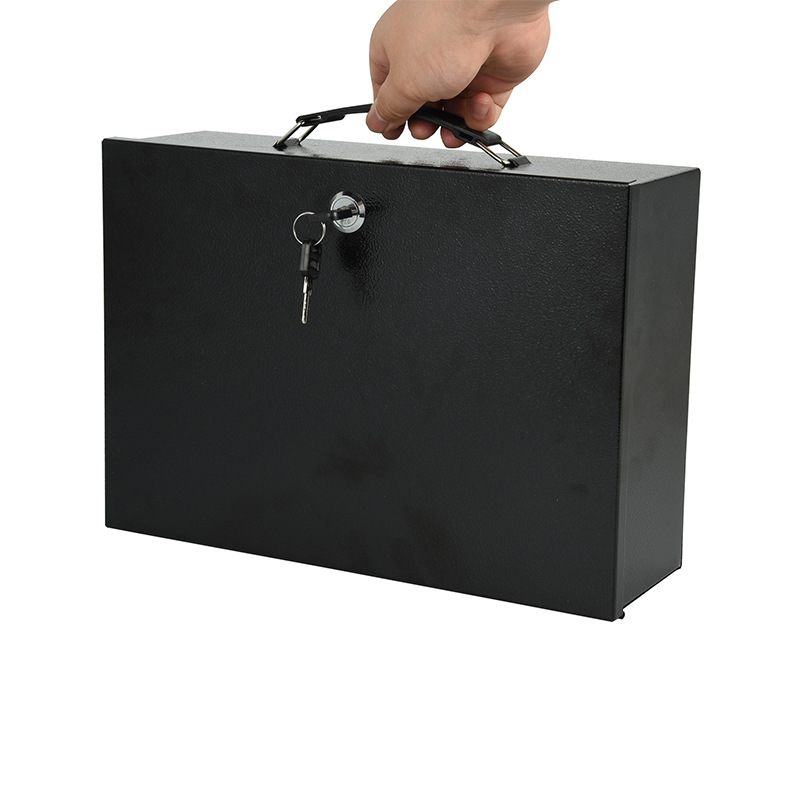 Locked iron box Cash box Docum - مراجعة Home Office Passport وسعره