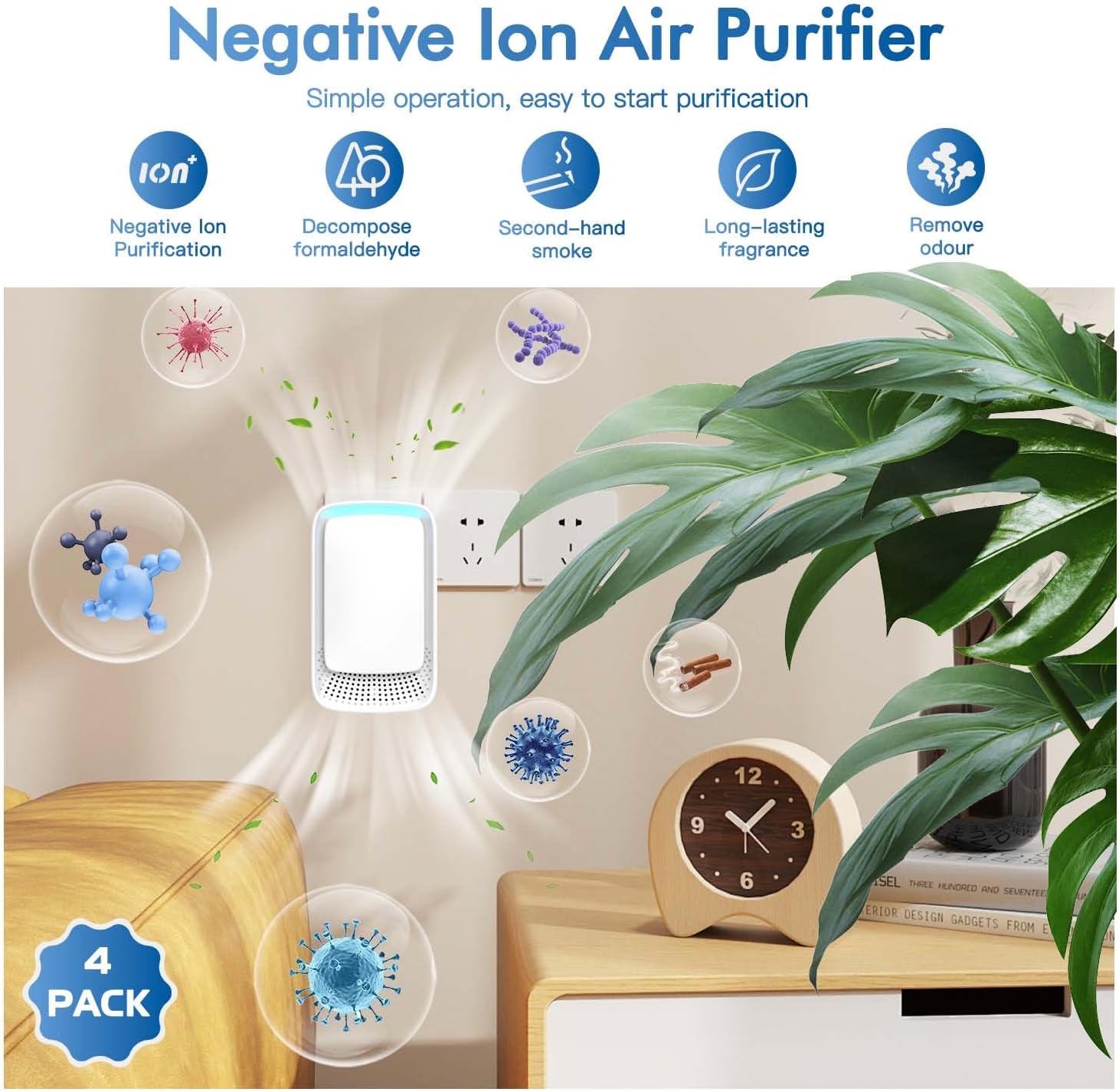 Negative Ion Air Purifier Plug - مراجعة Home Office Image وسعره