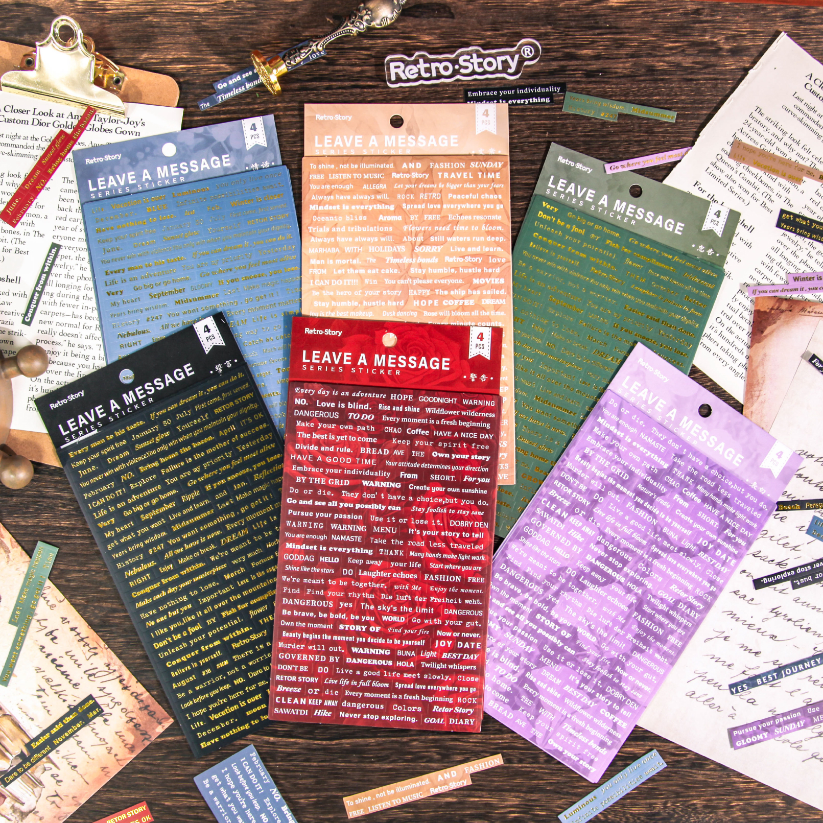 4 sheets Vintage English Text  - مراجعة Home Office Quotes وسعره