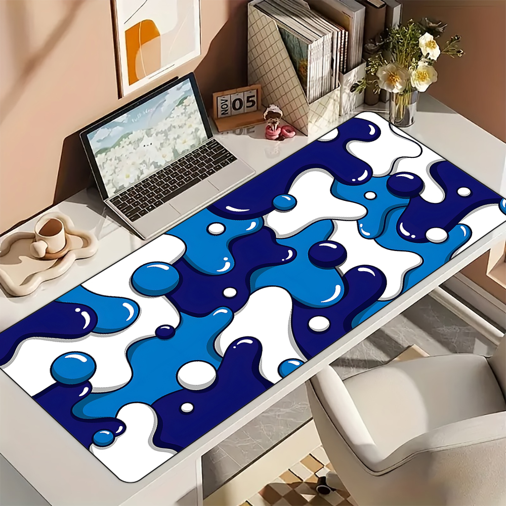 Mouse Pad Desk Mat Blue and wh - مراجعة Mousepad Xl Extended وسعره