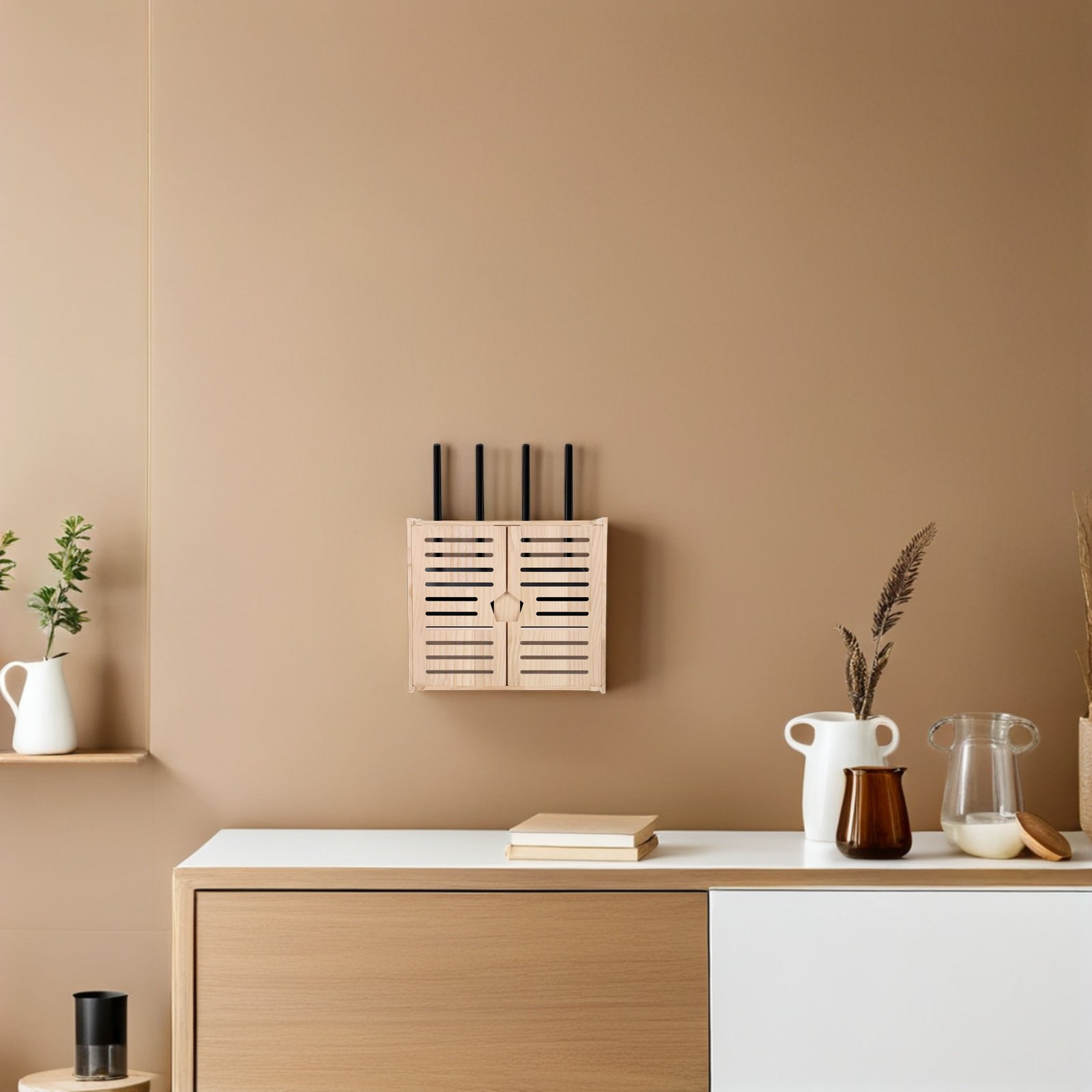 Wooden WiFi Router Storage Box - مراجعة Cable Management Box وسعره