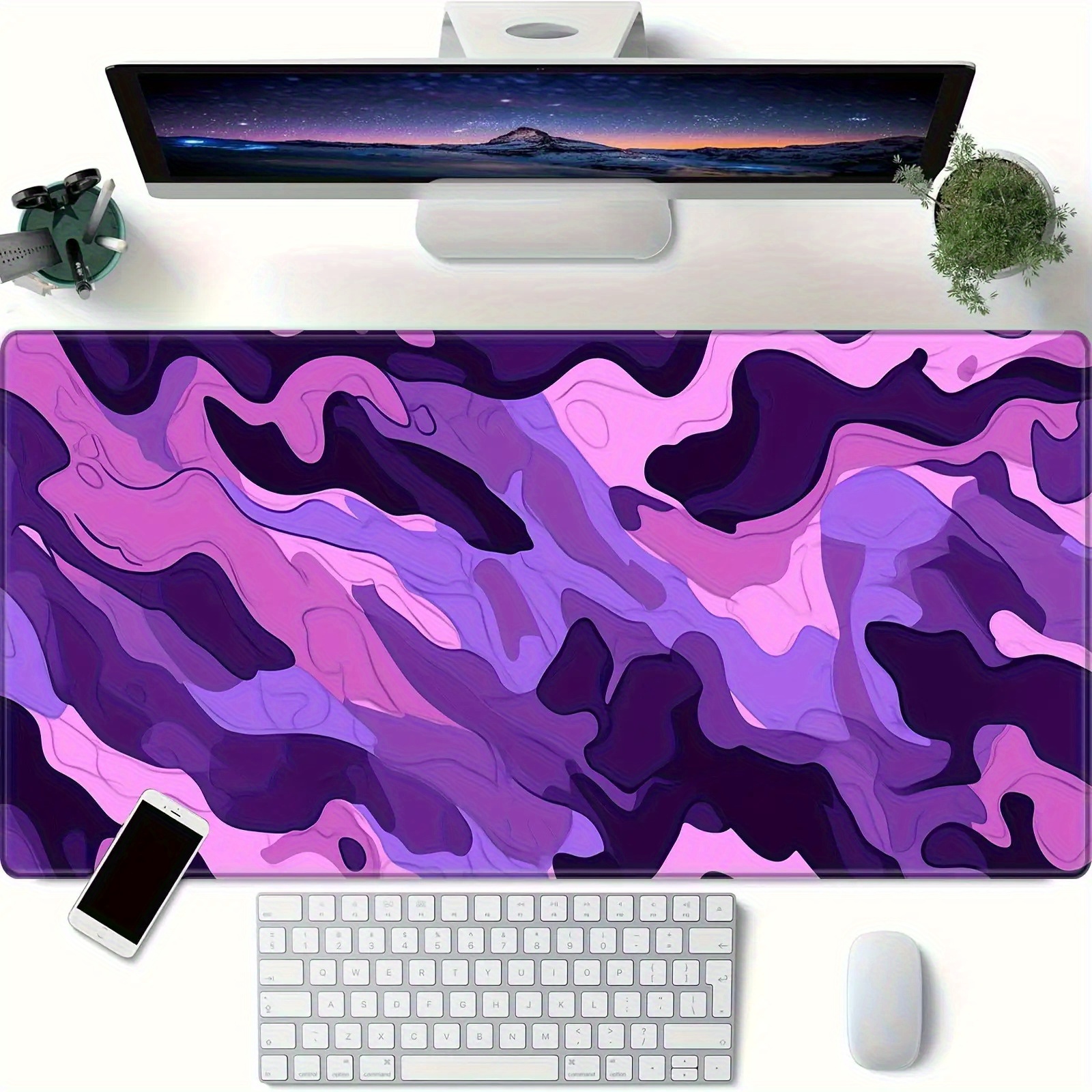 Purple Camo Extended Gaming Mo - مراجعة Mousepad Xl Extended وسعره