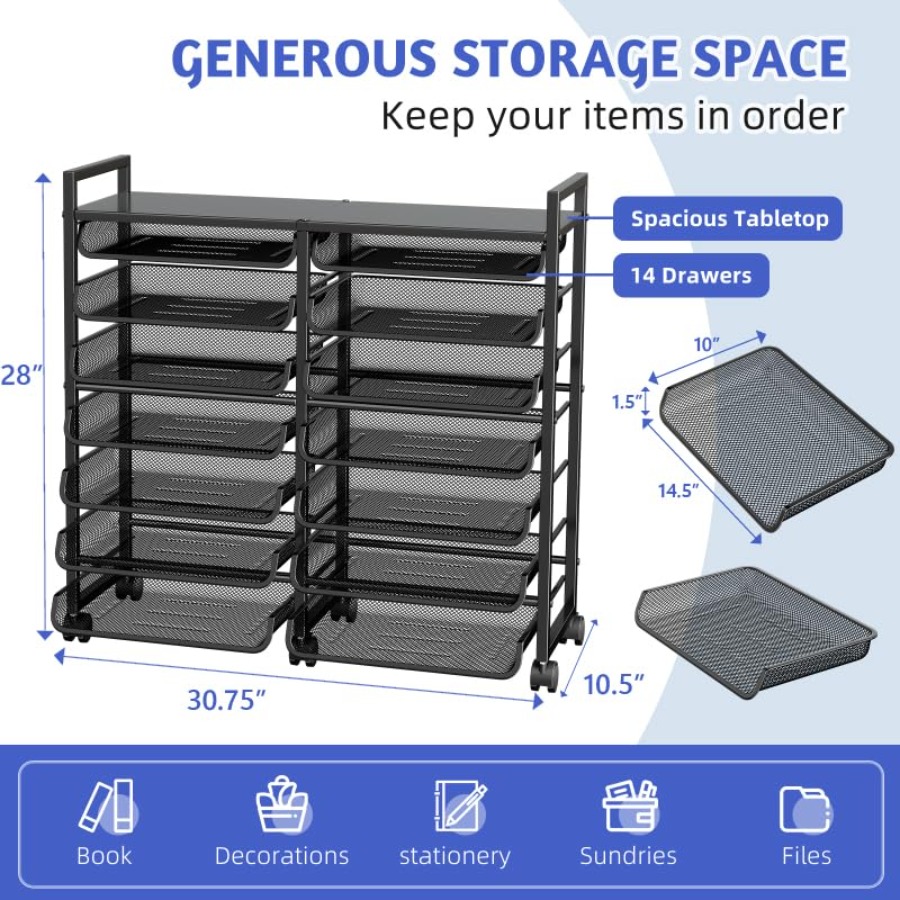Rolling File Storage Cart 15-T - مراجعة Rolling File Cart وسعره