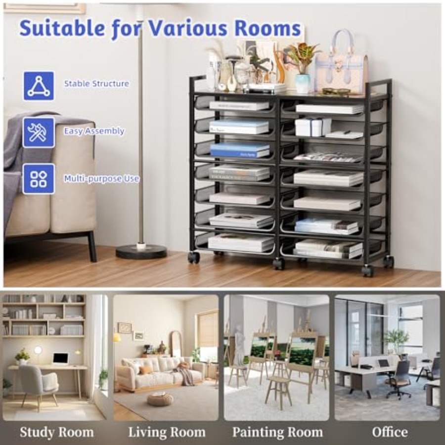Rolling File Storage Cart 15-T - مراجعة Rolling File Cart وسعره