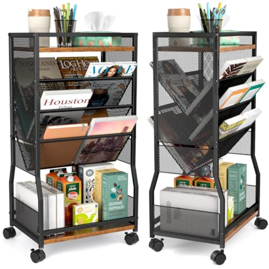 8 Tier Rolling Book Cart with  - مراجعة Rolling File Cart وسعره