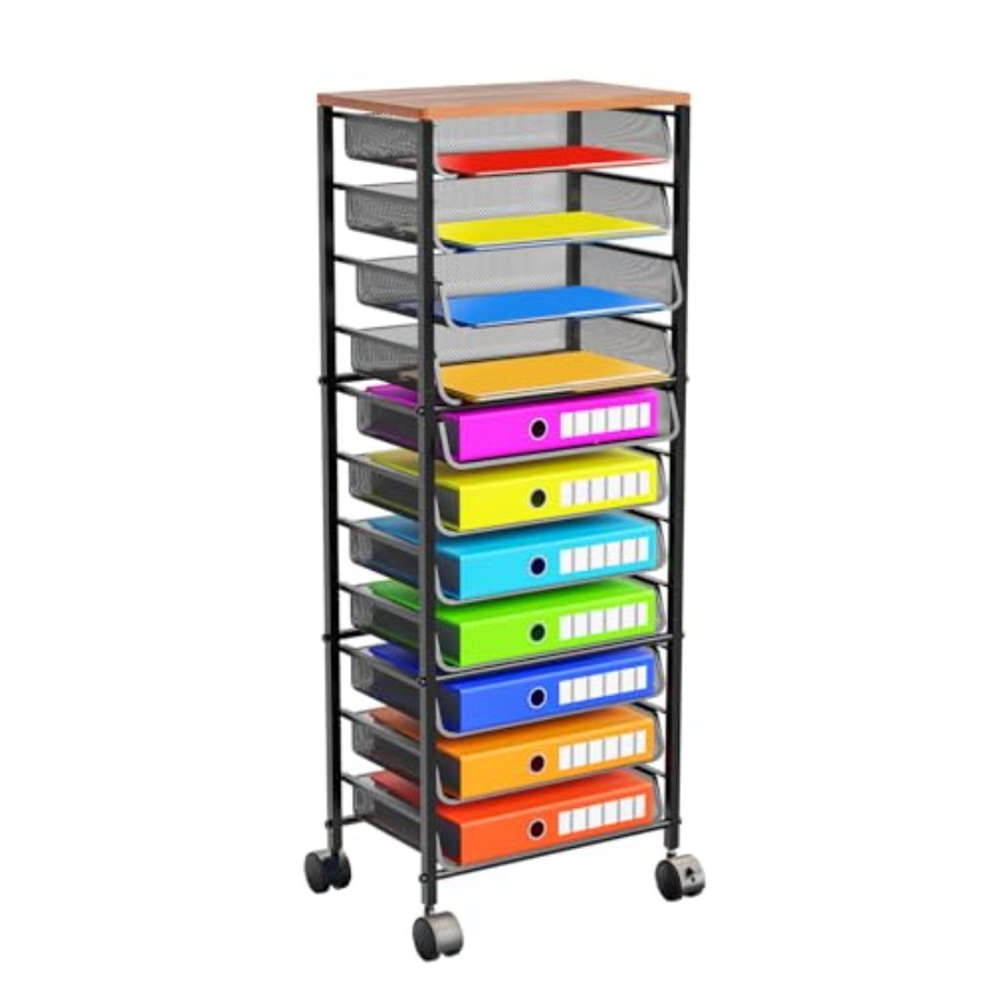 12 Tier Rolling File Cart, Woo - مراجعة Rolling File Cart وسعره