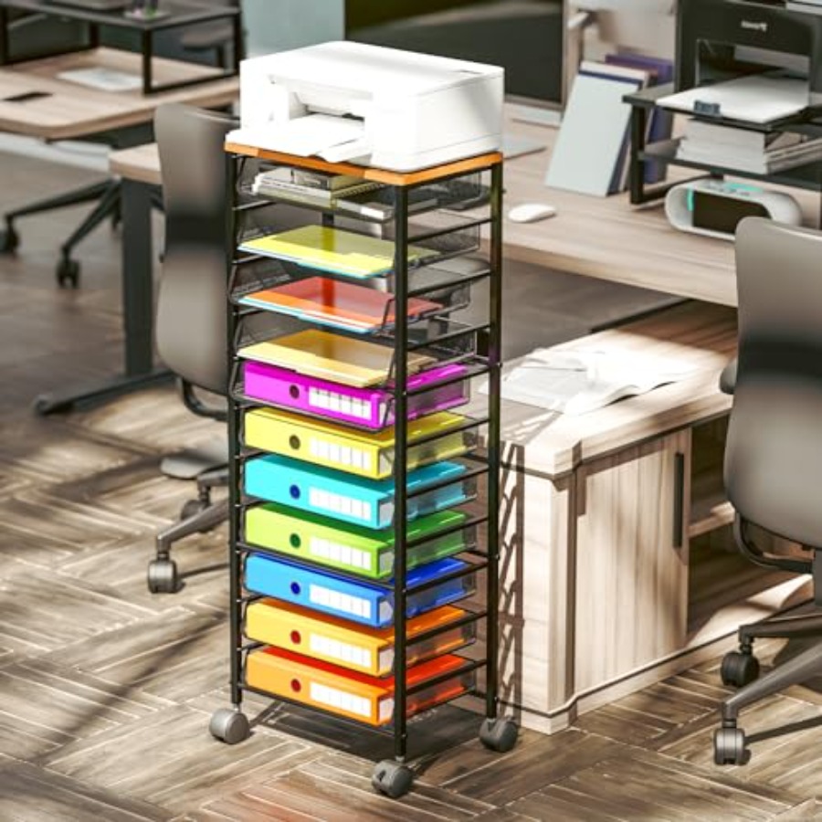 12 Tier Rolling File Cart, Woo - مراجعة Rolling File Cart وسعره