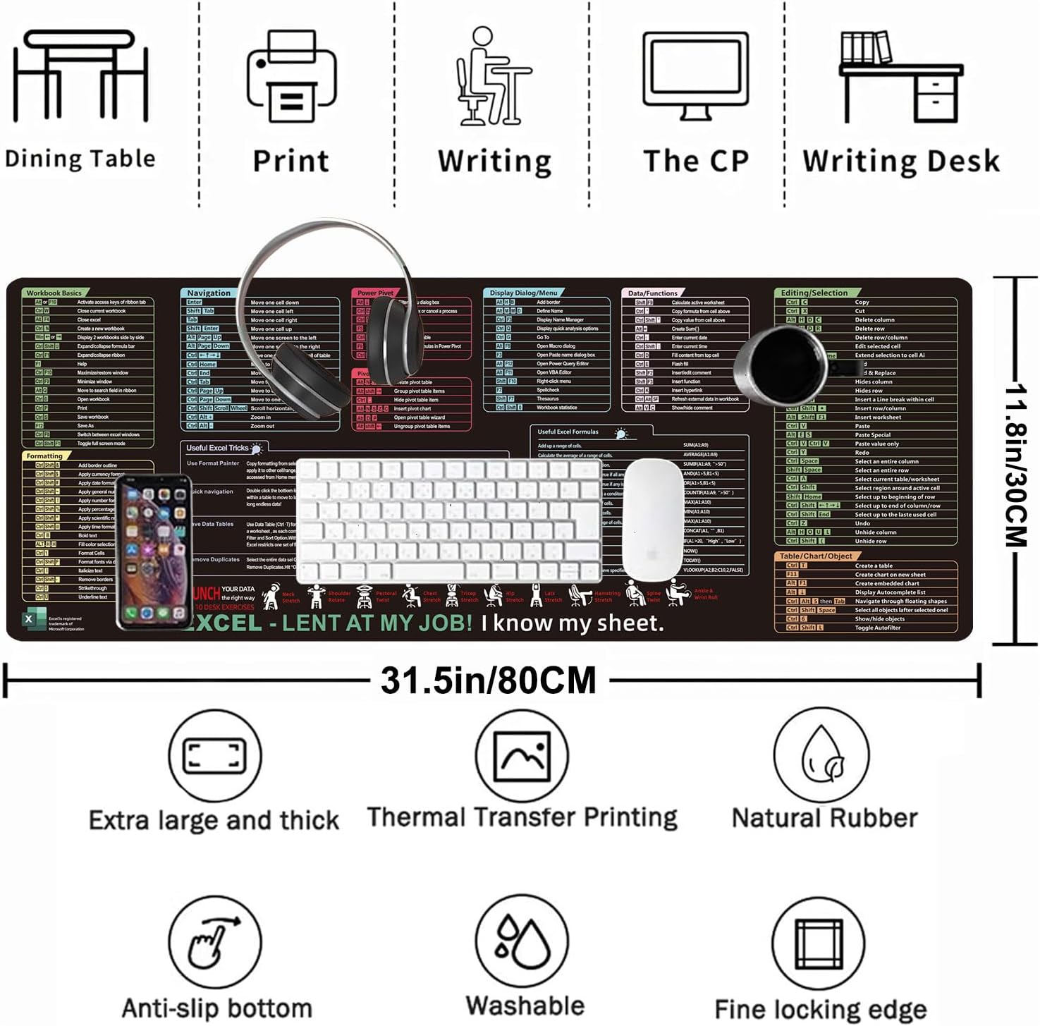 Excel/Word/Power Point/Windows - مراجعة Mousepad Xl Extended وسعره