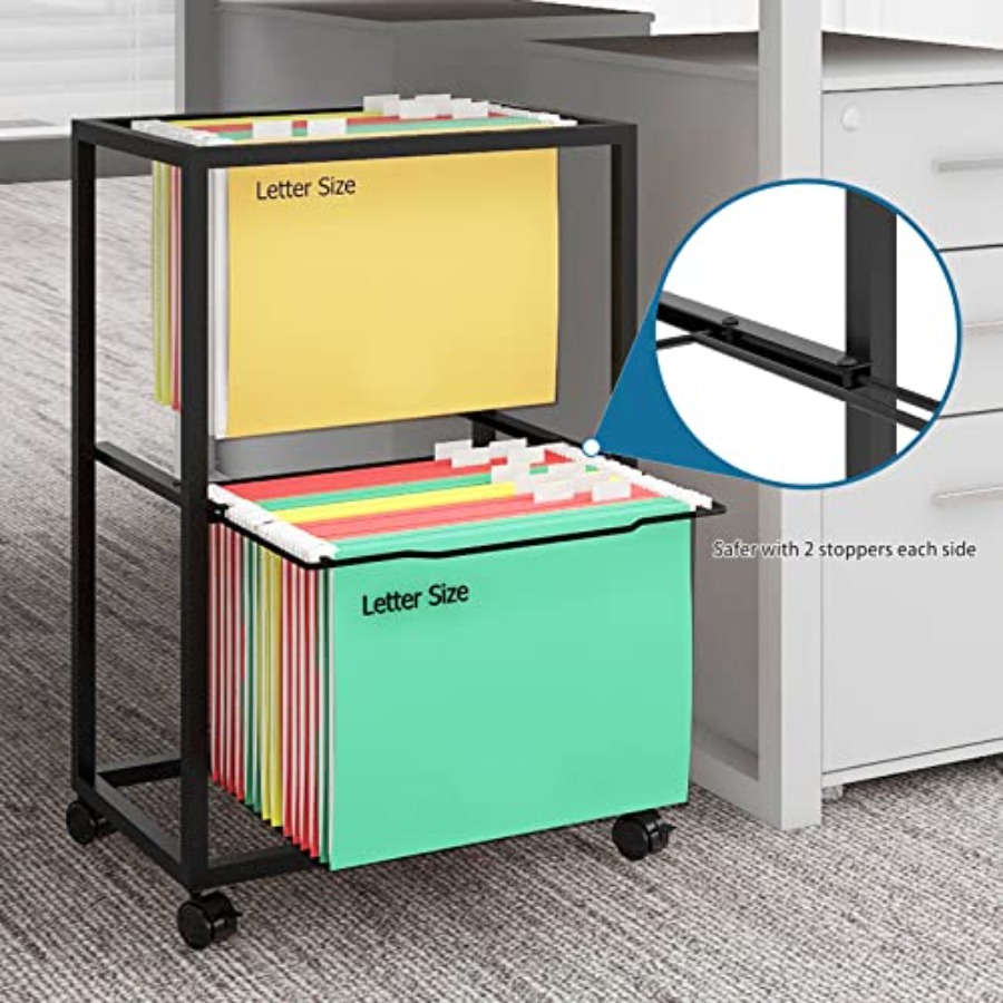 2 Tiers Metal Rolling File Car - مراجعة Rolling File Cart وسعره